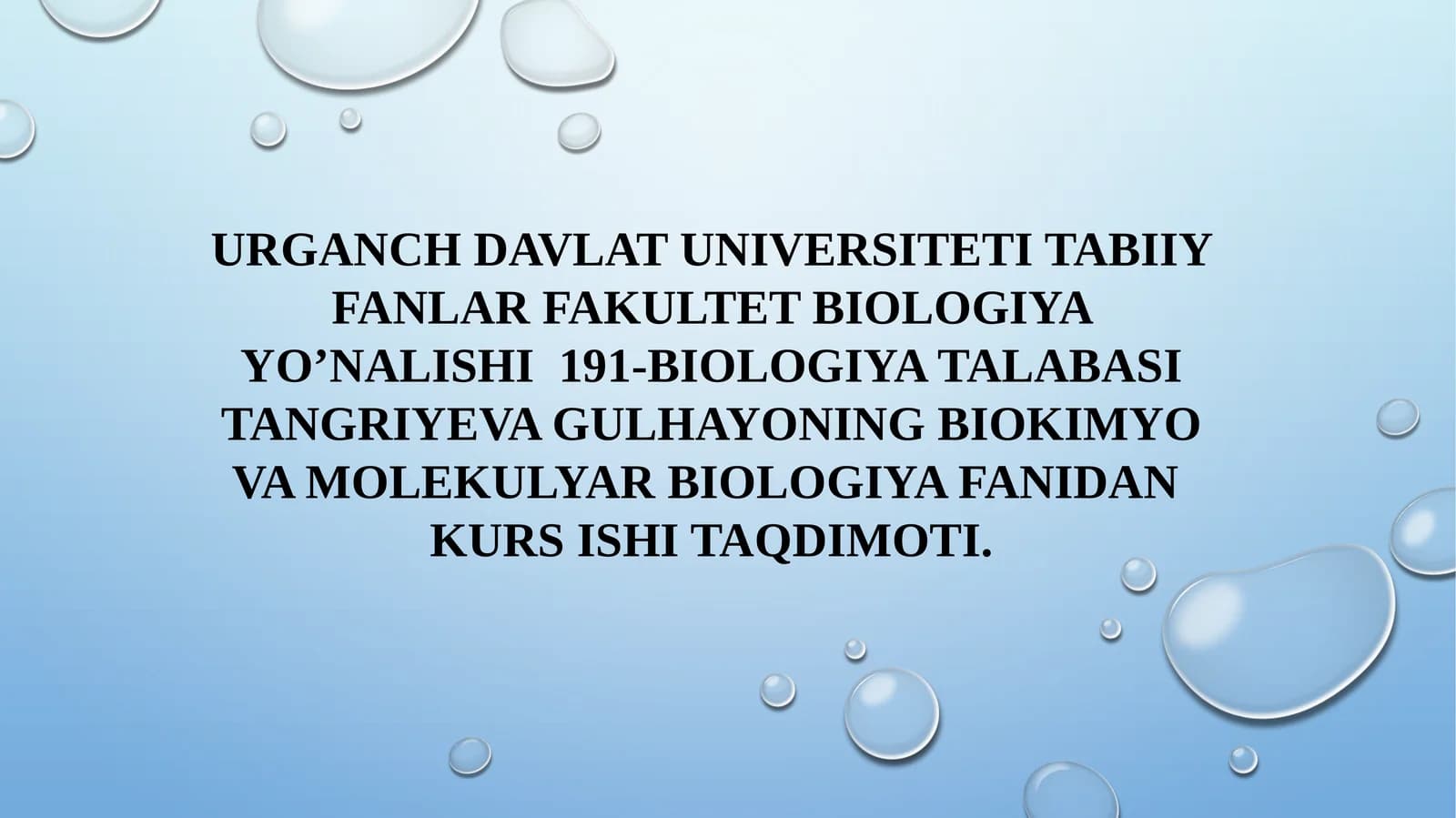 Biologiya yo’nalishi 191 - Biologiya