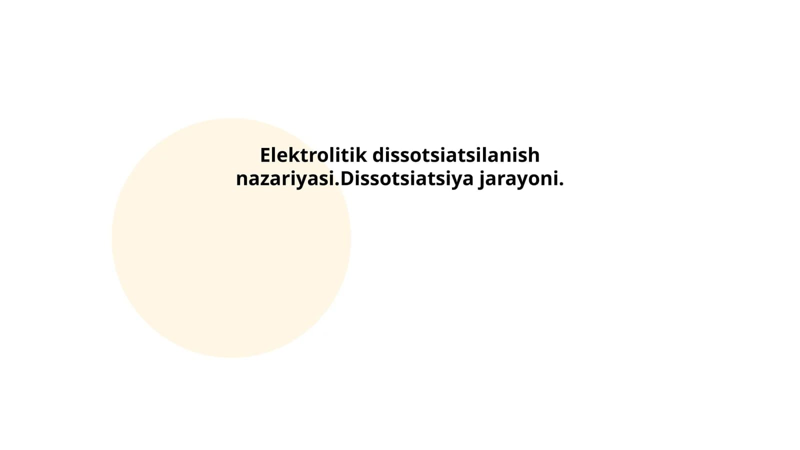 Elektrolitik dissotsiatsiya nazariyasi