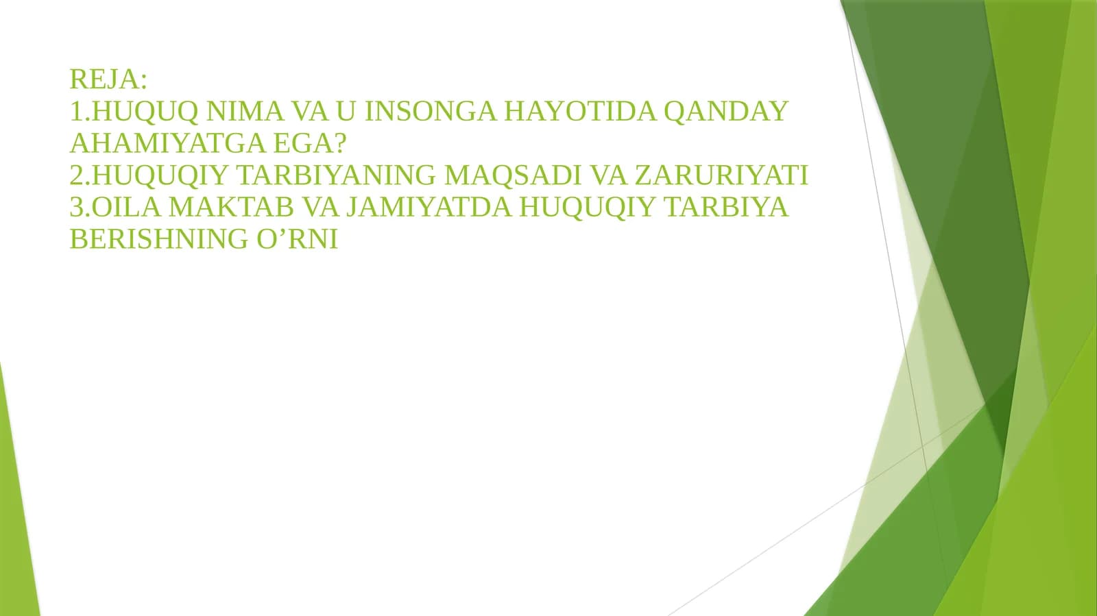 HUQUQ NIMA VA U INSONGA HAYOTIDA QANDAY AHAMIYATGA EGA?