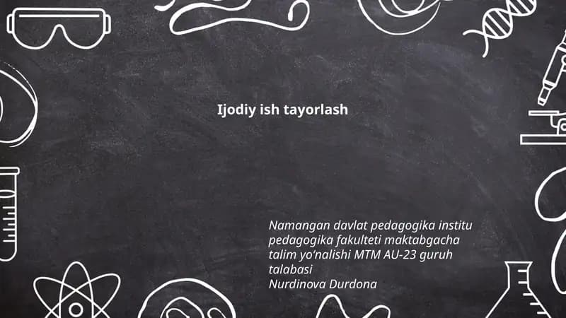 Ijodiy ish tayorlash