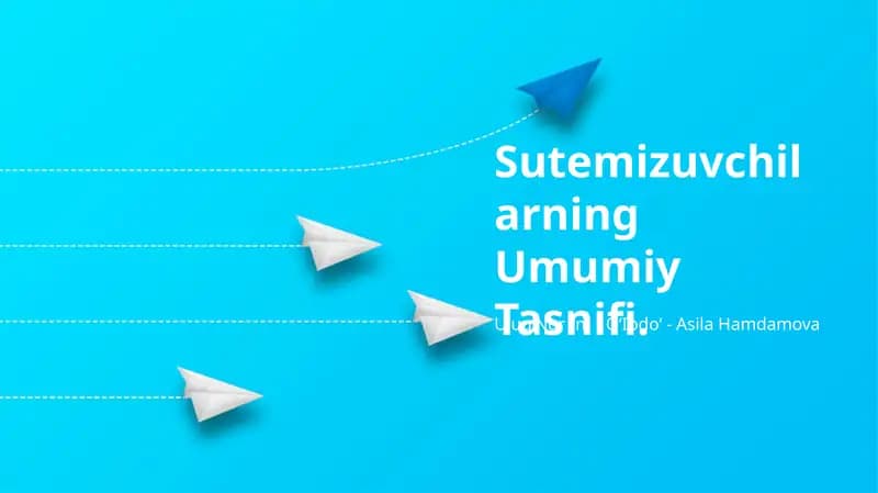 Sutemizuvchilarning Umumiy Tasnifi