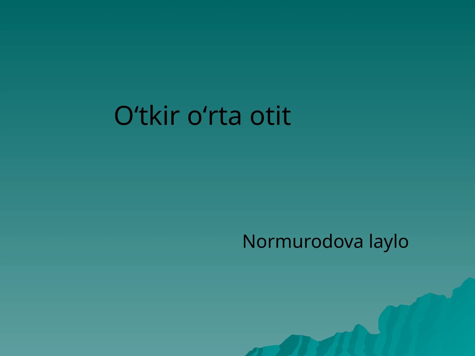 Oʻtkir oʻrta otit