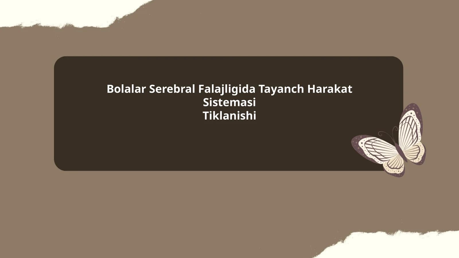 Bolalar Serebral Falajligida Tayanch Harakat Sistemasi