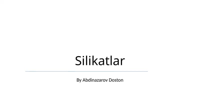 Silikatlar