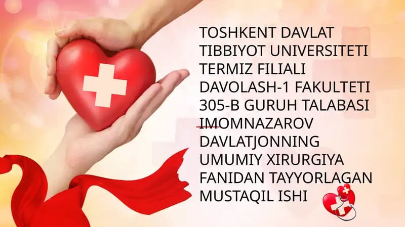 Donor qoni manbalari. Qon komponentlari va qon preparatlari