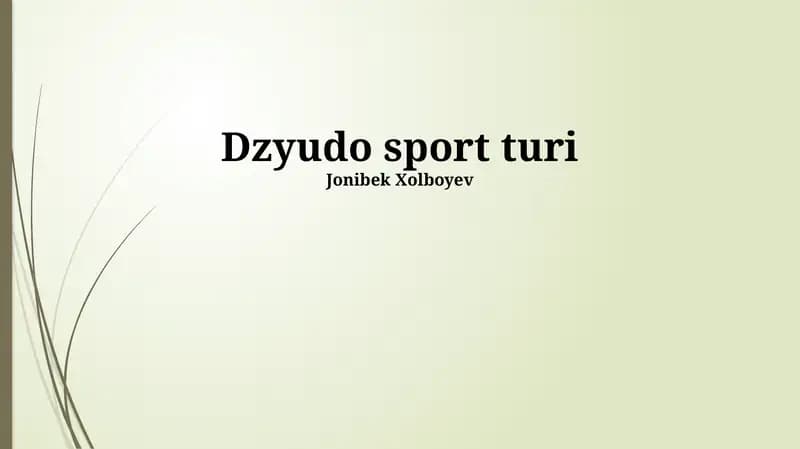 Dzyudo sport turi