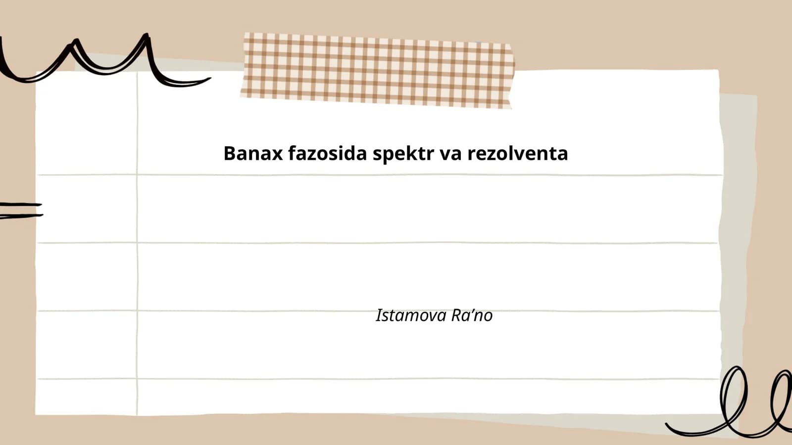 Banach fazosida spektr va rezolventa