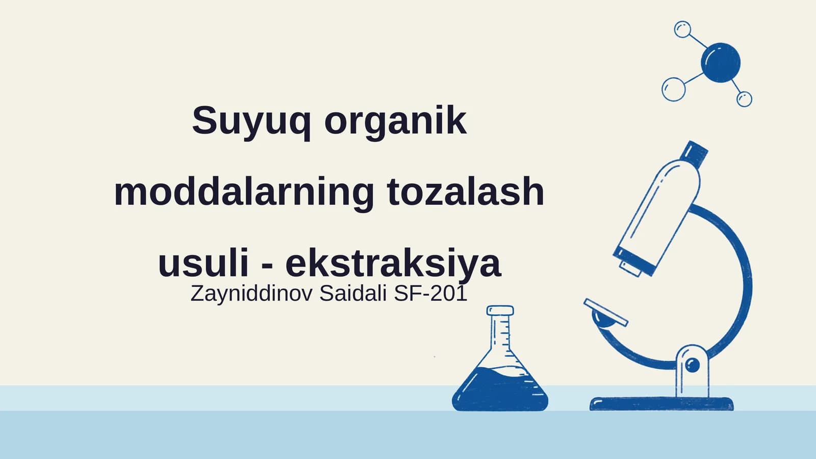 Suyuq organik moddalarning tozalash usuli - ekstraksiya