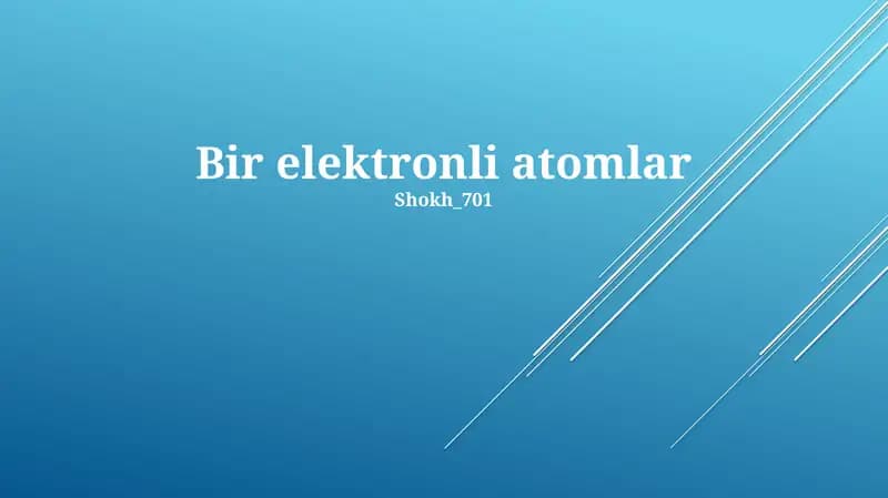 Bir elektronli atomlar