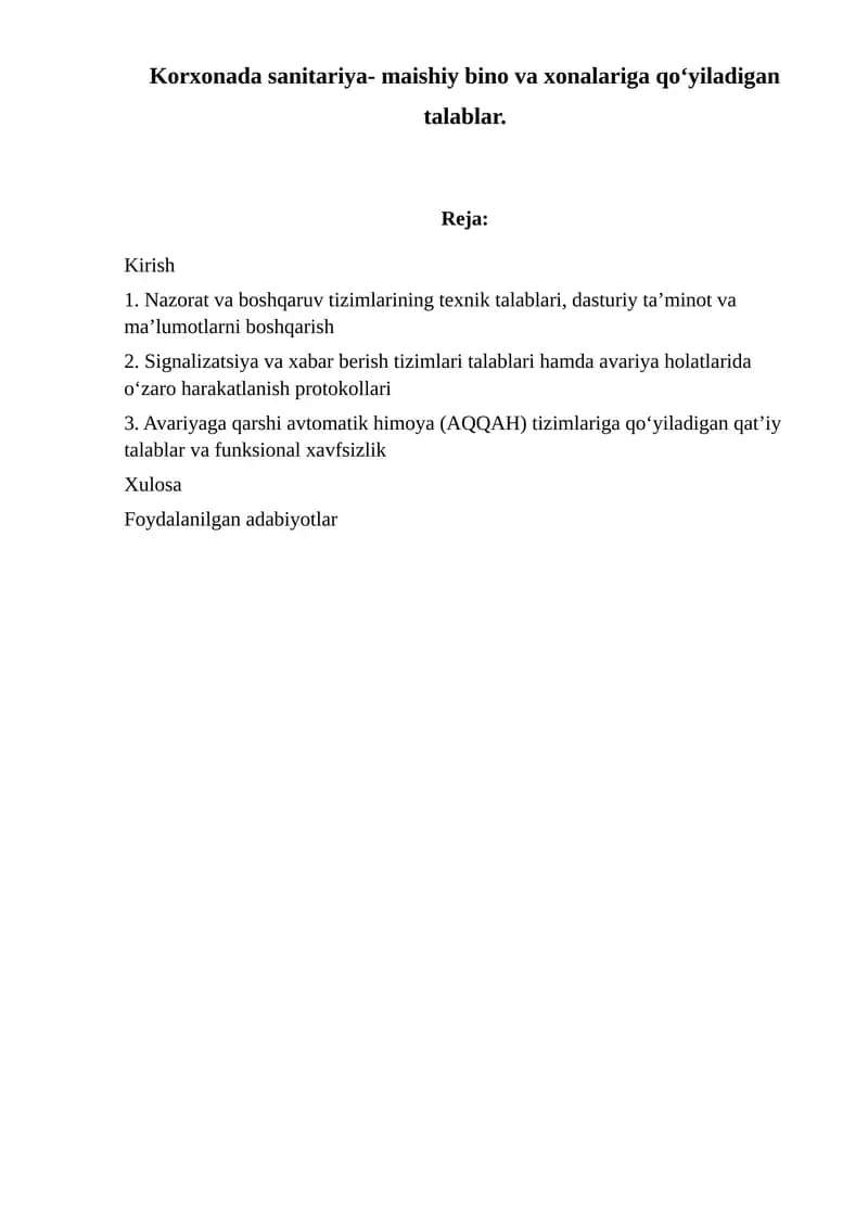 Korxonalarda sanitariya-maishiy bino va xonalar (SMBX)