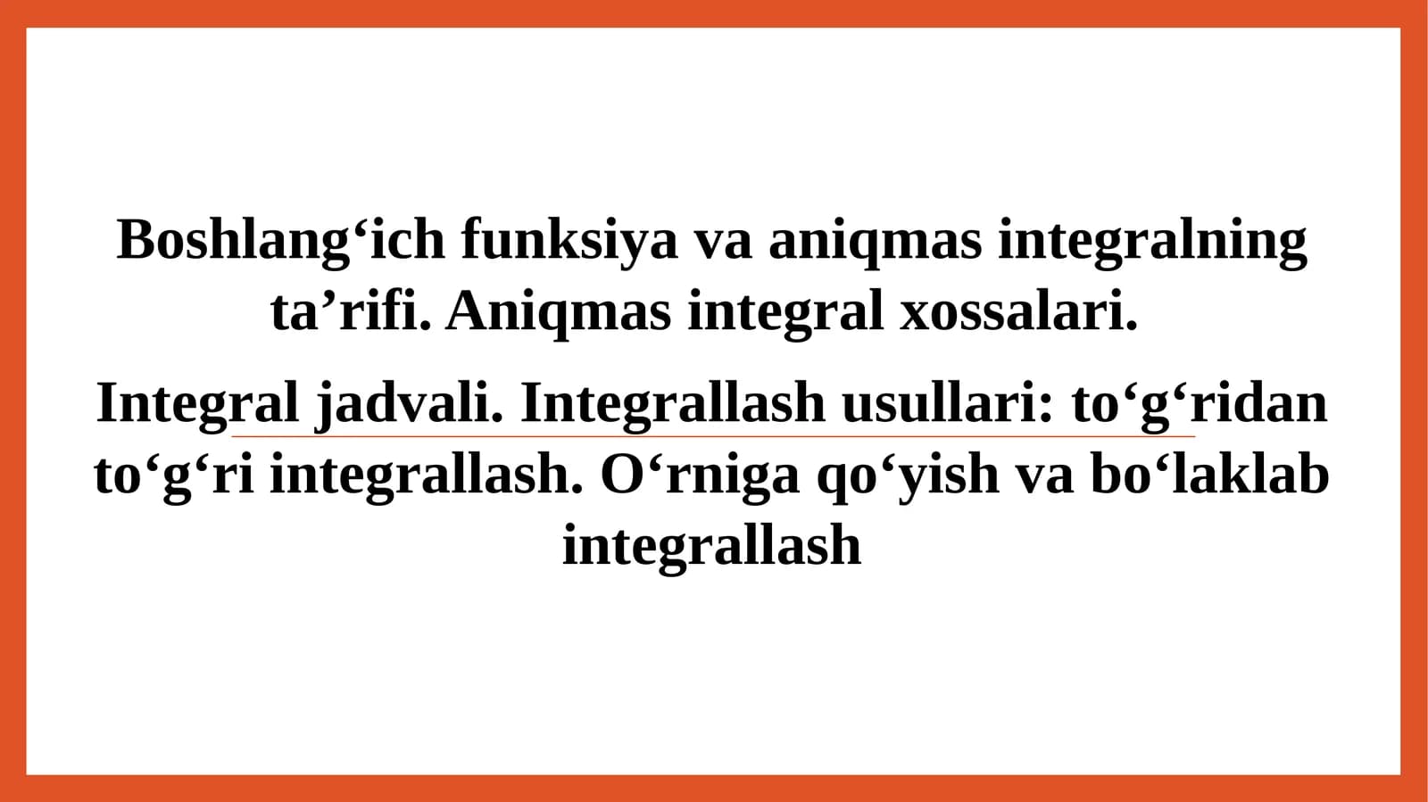 Integralning ta’rifi