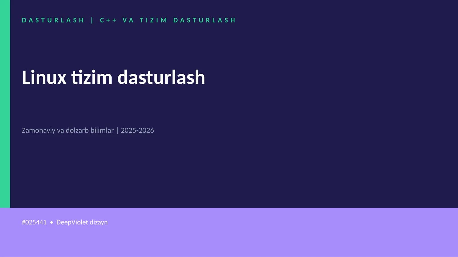 DASTURLASH | C++ VA TIZIM DASTURLASH