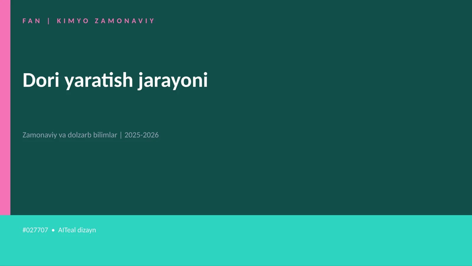 Dori yaratish jarayoni