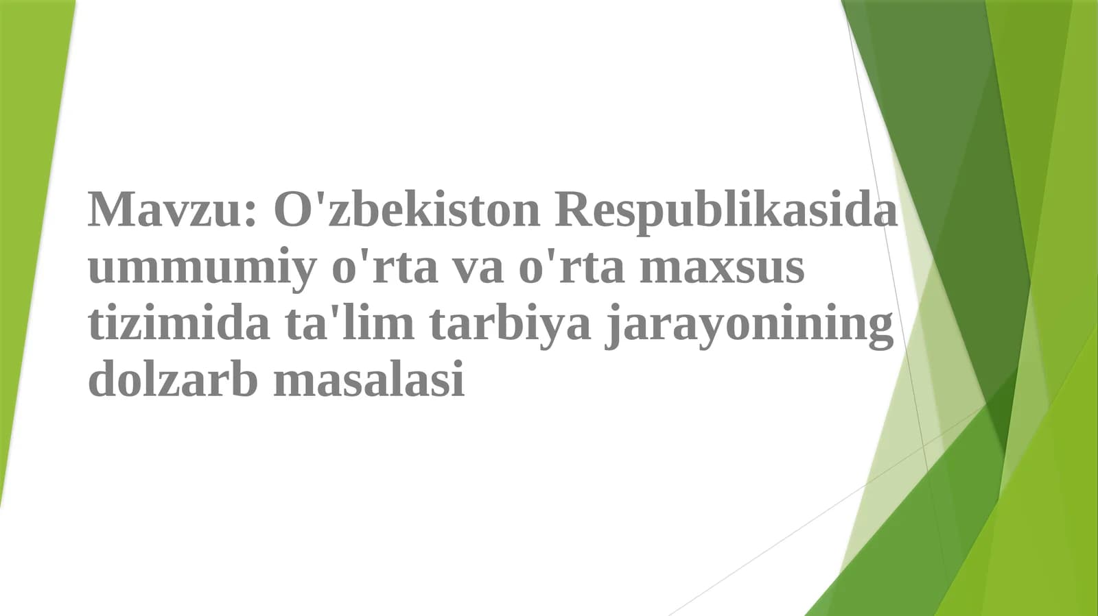Xalq ta'lim tizimi Respublikamiz iqtisodiy va madaniy rivojlanishda ustuvor soha