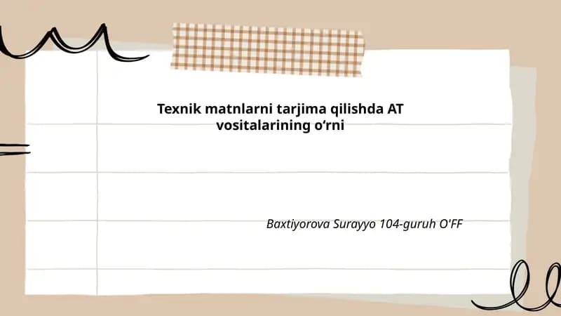 Neyron mashinani tarjima (NMT) va an'anaviy MT farqlari texnik matnlarda