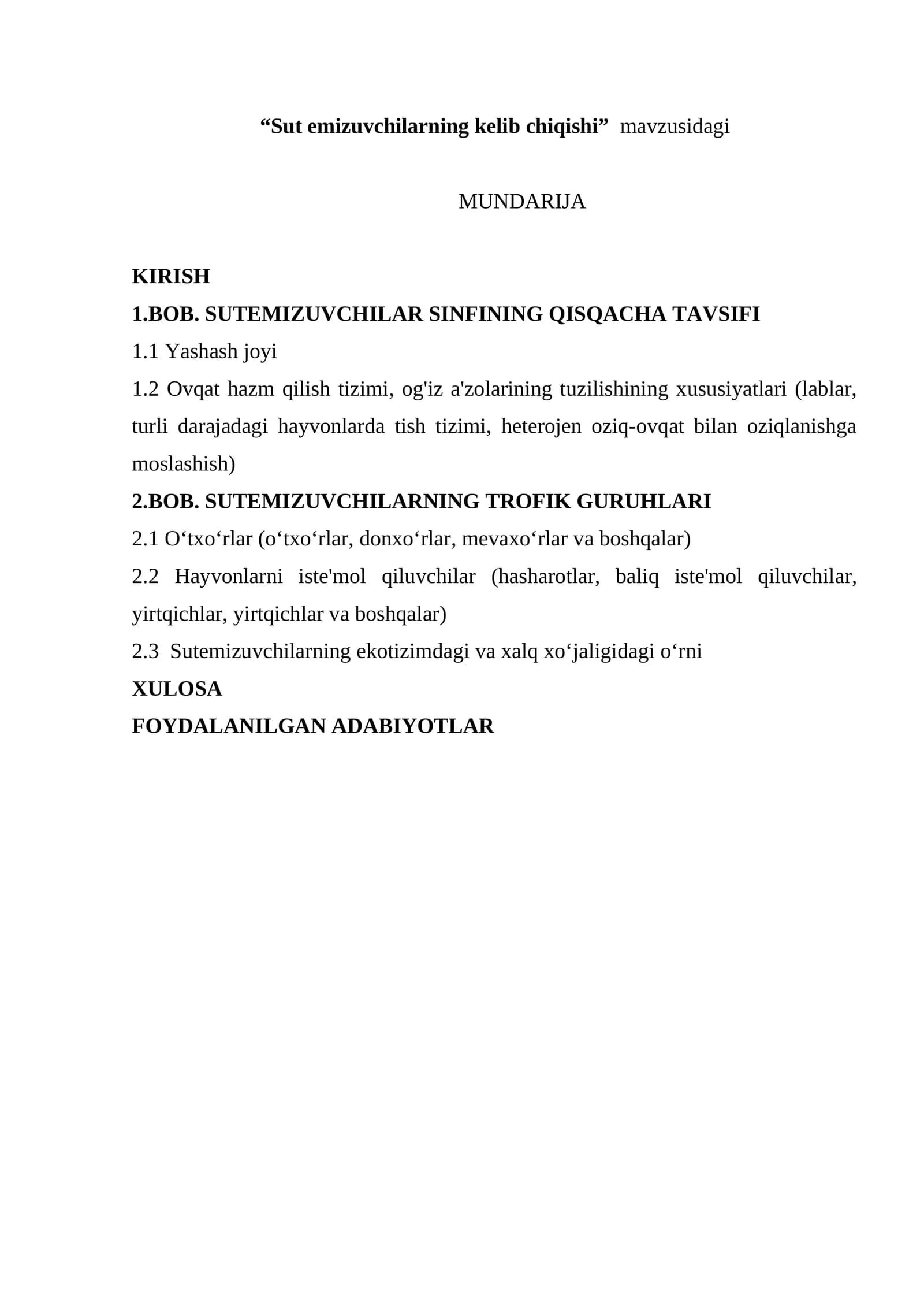 Sut emizuvchilarning kelib chiqishi