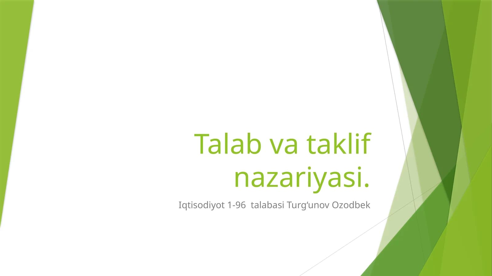 Talab va taklif nazariyasi