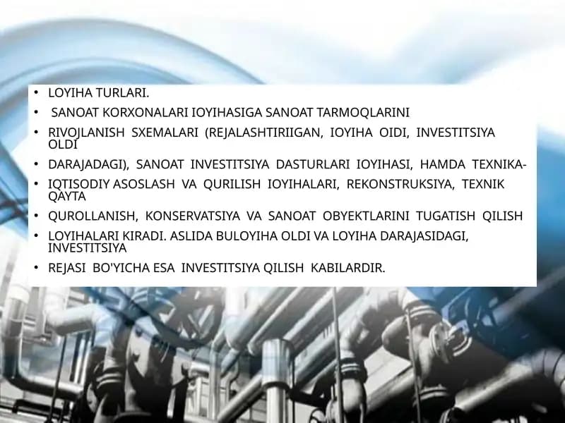 Loyiha turlari