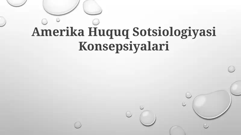 Amerika Huquq Sotsiologiyasi Konsepsiyalari