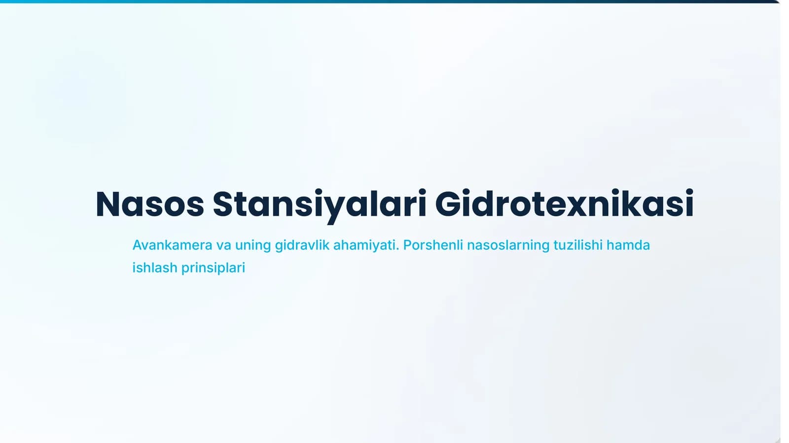 Nasos Stansiyalari Gidrotexnikasi