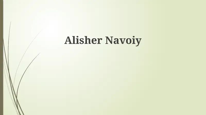 Alisher Navoiy: Hayoti va Faoliyati