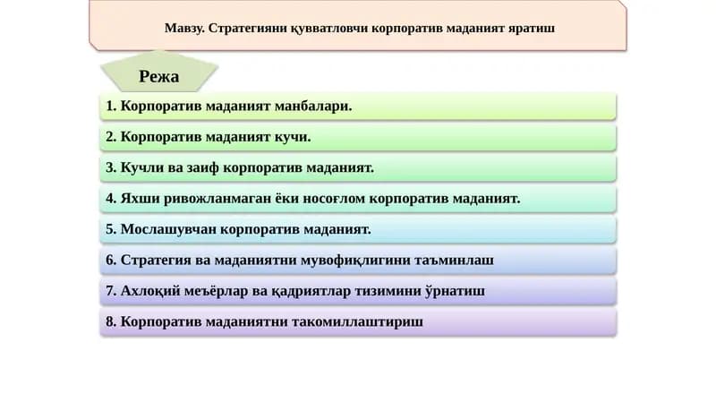 Корпоратив маданият яратиш стратегияси