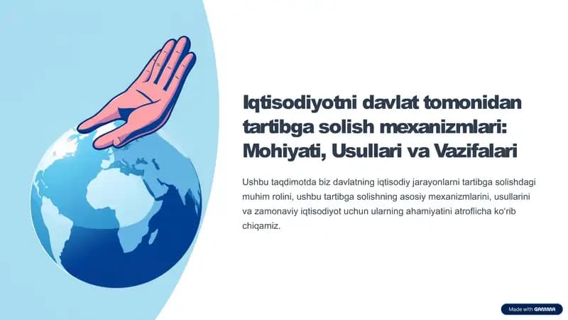 Iqtisodiyotni davlat tomonidan tartibga solish