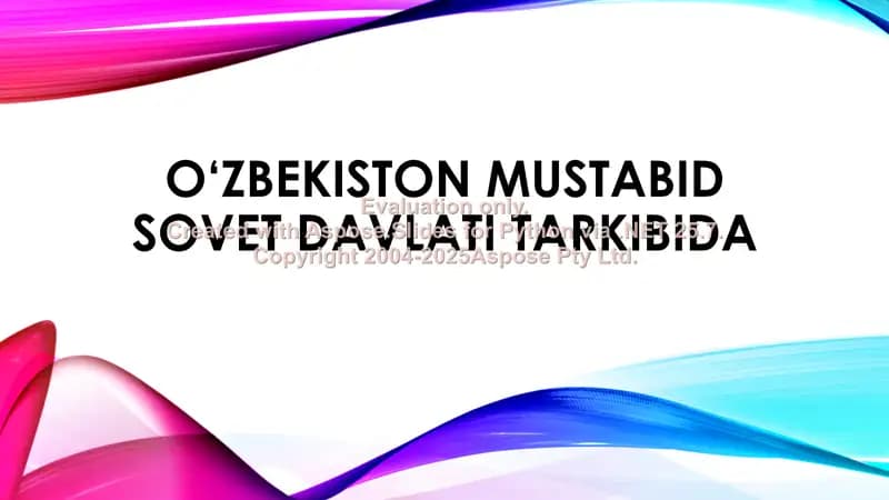 O‘zbekiston mustabid sovet davlati tarkibida