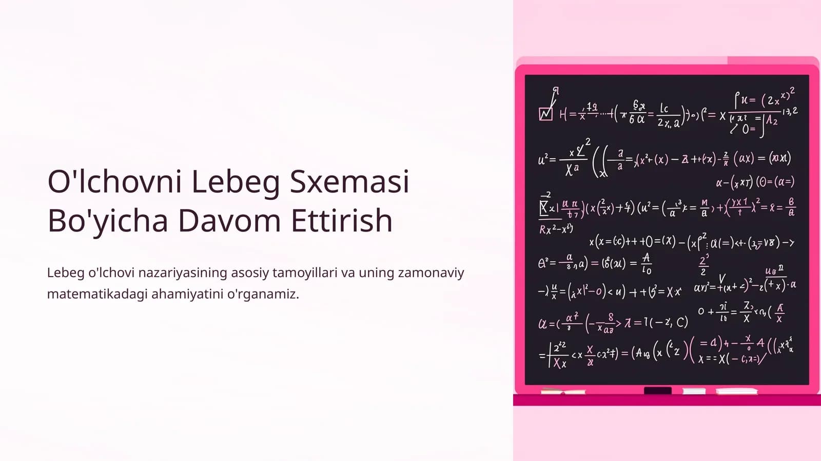 O'lchovni Lebeg Sxemasi Bo'yicha Davom Ettirish