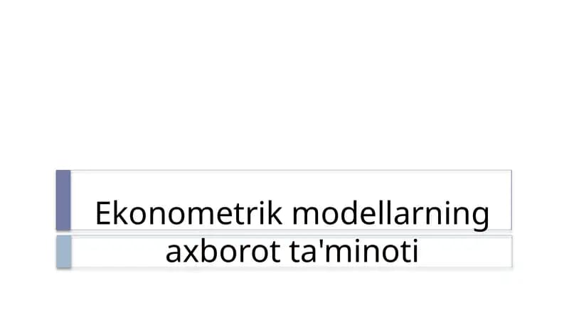 Ekonometrik modellarining axborot ta'limoti