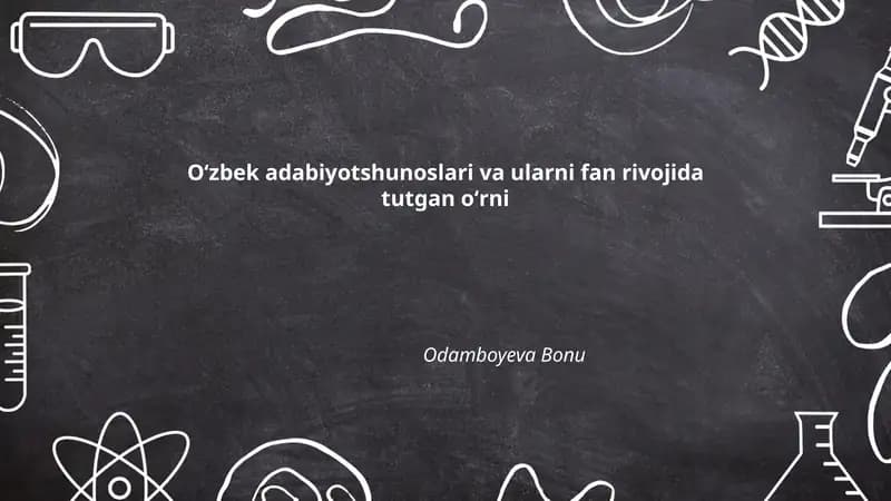 Oʻzbek adabiyotshunoslari va ularni fan rivojida tutgan oʻrni