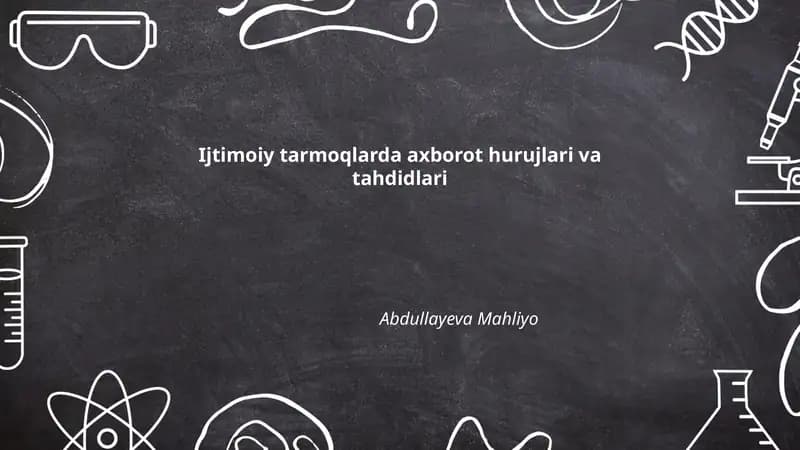 Ijtimoiy tarmoqlarda axborot hurujlari va tahdidlari