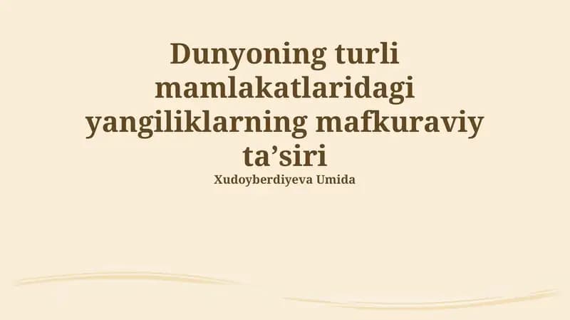 Internet va Ijtimoiy Tarmoqlar va Yangiliklar