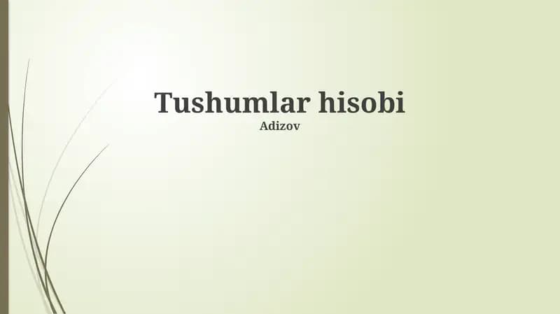 Tushumlar hisobi