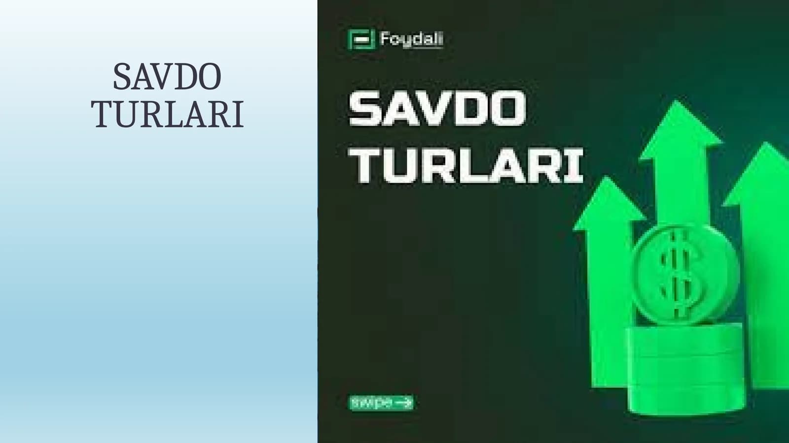 SAVDO TURLARI