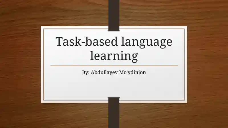 Task-based language learning