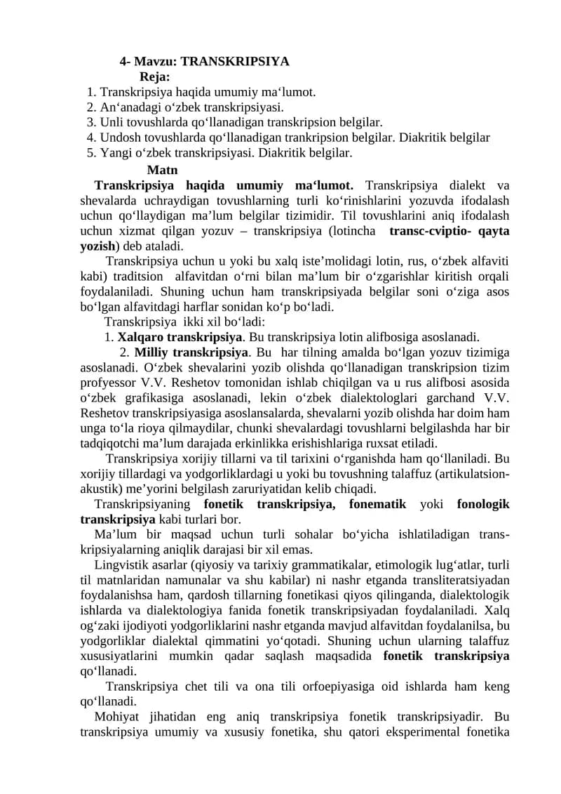 TRANSKRIPSIYA