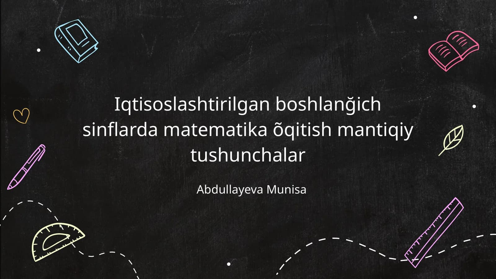 Iqtisoslashtirilgan boshlanğich sinflarda matematika õqitish mantiqiy tushunchalar