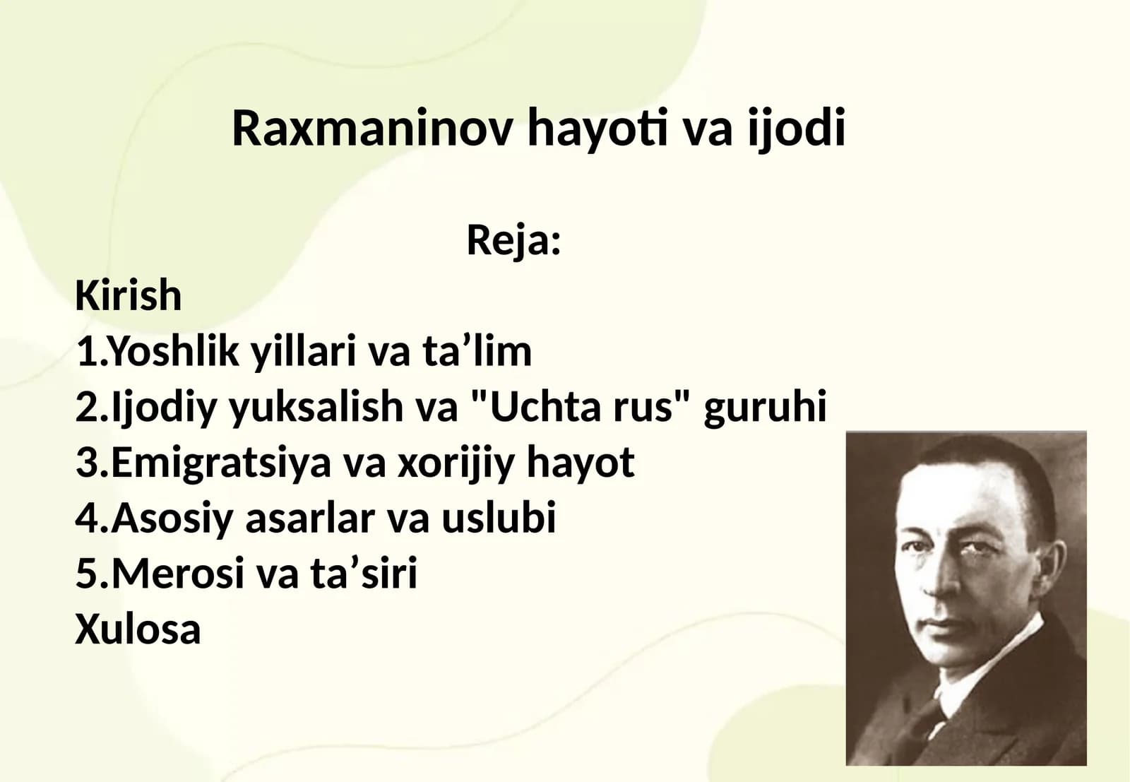 Raxmaninov hayoti va ijodi