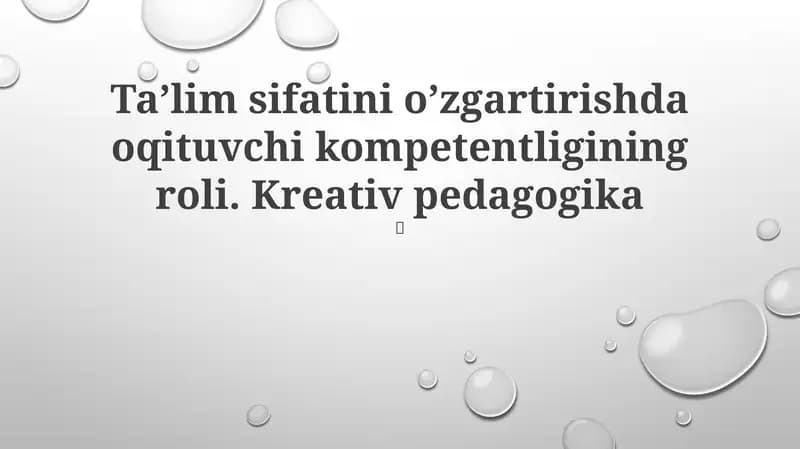 Ijodiy pedagogika