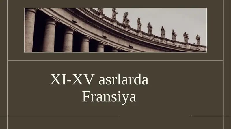 XI-XV asrlarda Fransiya