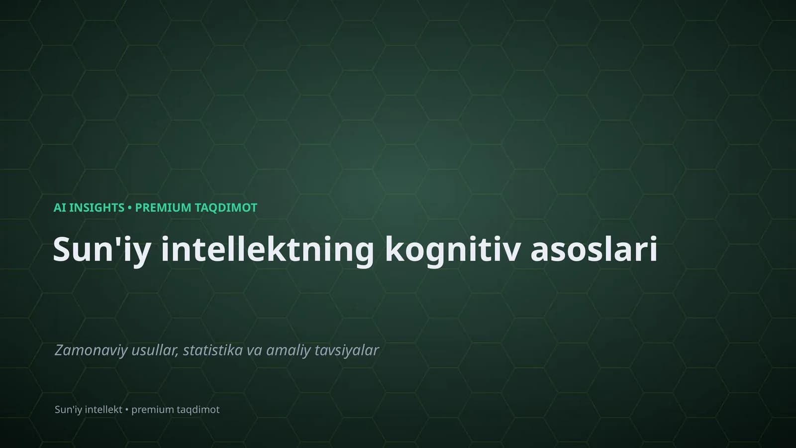 Sun'iy intellektning kognitiv asoslari