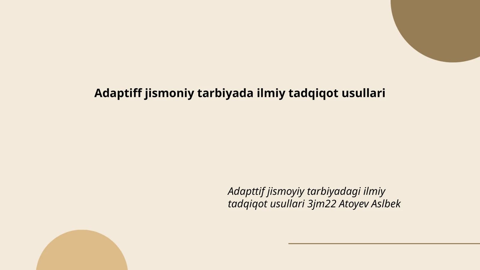 Adaptiff jismoniy tarbiyada ilmiy tadqiqot usullari