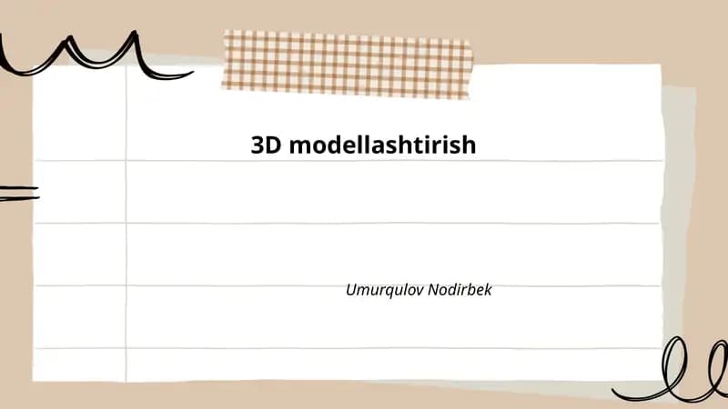 3D modellashtirish