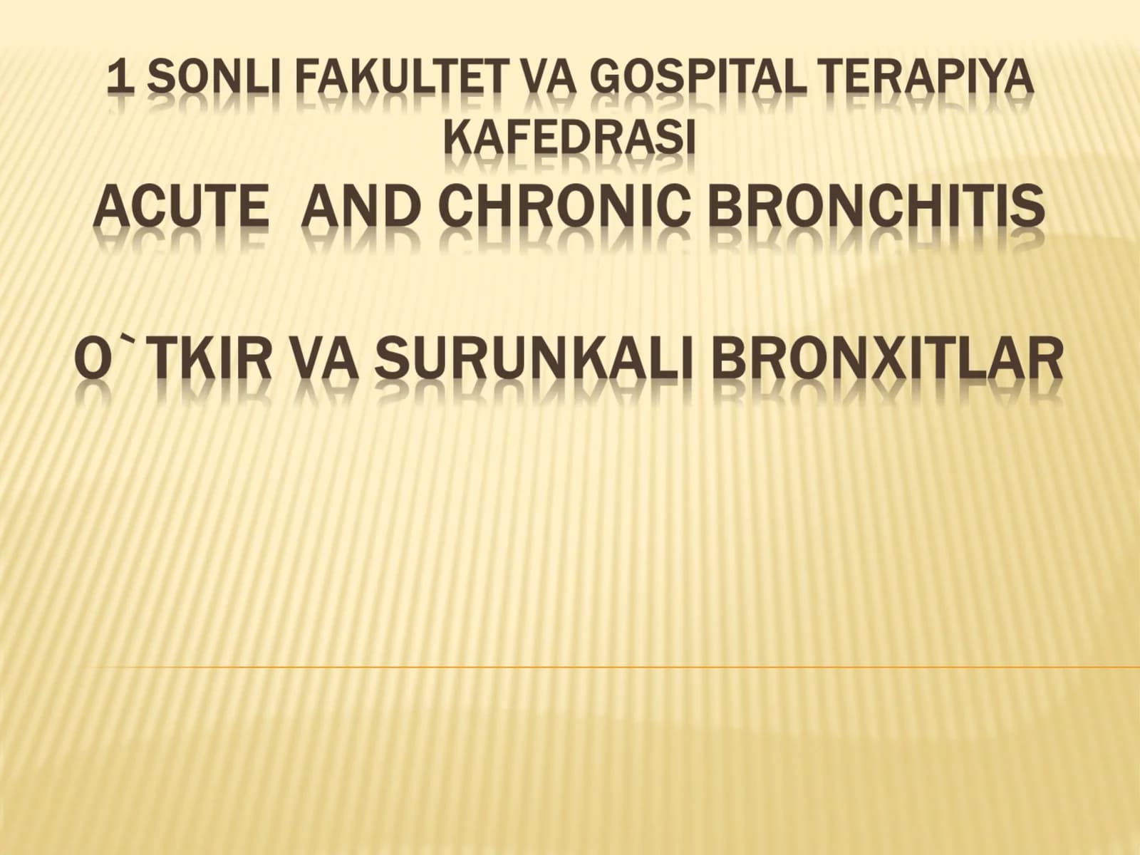 Bronxlar shilliq qavatining o`tkir yallig`lanish kasalligi