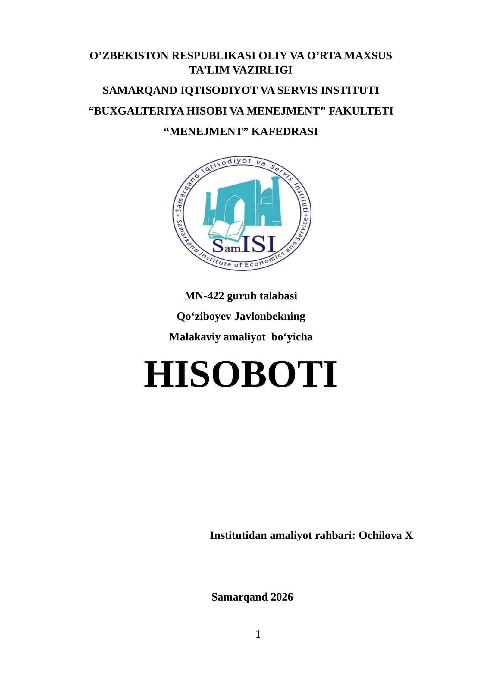 “Maroqand Obod” Davlat Unitar Korxonasi