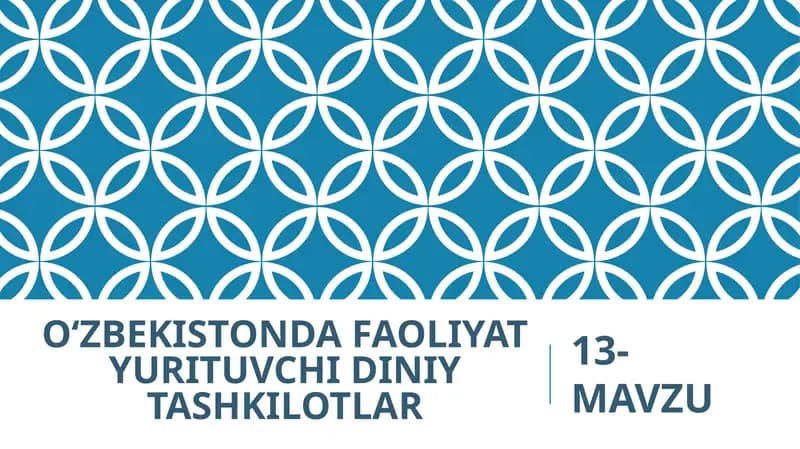 O‘zbekistonda faoliyat yurituvchi diniy tashkilotlar
