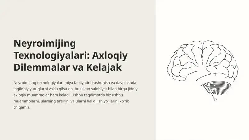 Neyroimijing Texnologiyalari: Axloqiy Dilemmalar va Kelajak