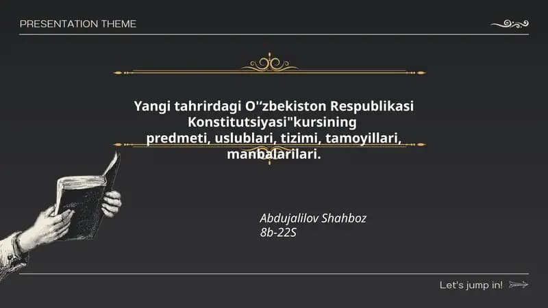 Yangi tahrirdagi O'ʻzbekiston Respublikasi Konstitutsiyasi kursi
