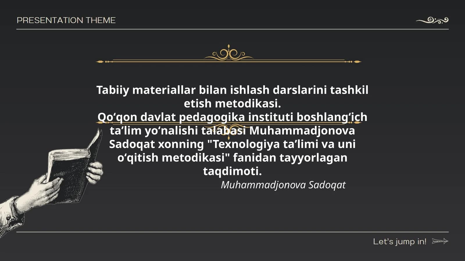 Tabiiy materiallar bilan ishlash darslarini tashkil etish metodikasi